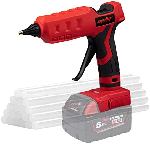 100W Hot Glue Gun Cordless for Milwaukee 18V Battery with 20 Standard Full Glue Sticks For Festival Decoration & Crafting Projects(Battery is not included）