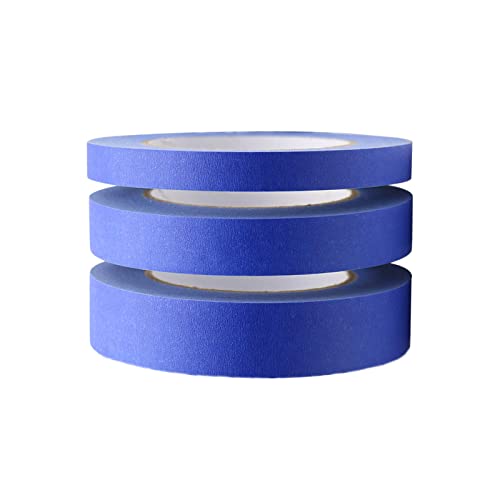 3 Rolls Blue Masking Tape, Multi-Size Painters Tape for Home, Office, School Stationery, DIY Arts, Crafts, Labeling – (0.5 Inch, 0.7 Inch and 1 Inch X 55 Yard)