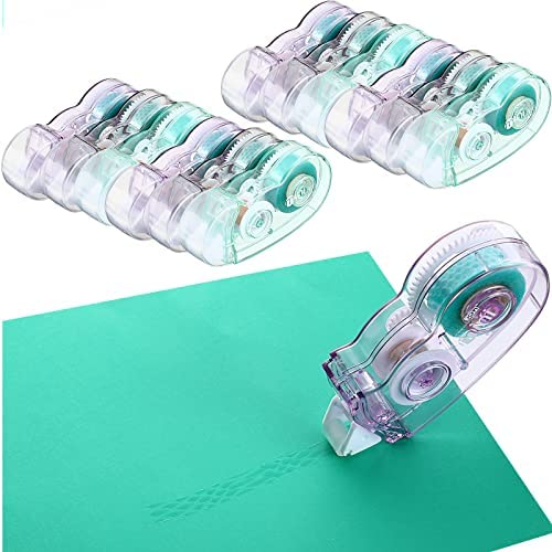 8 Packs Glue Roller Permanent Double Sided Adhesive Scrapbook Tape Roller 0.24 Inch x 236 Inch Glue Tape Glue Roller Applicator with Cap for Scrapbooking DIY Craft Making Supplies, 4 Colors
