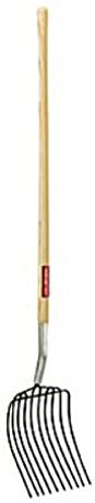 KINJOEK Pick Mattock Hoe, Forged Weeding Garden Pick Axe with 15 Inch Fiberglass Handle for Loosening Soil, Gardening, Camping or Prospecting