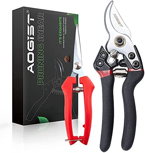 Aogist Pruning Shears,2Packs Gardening Shears Garden Trimming Scissor Tools Hand Pruner Set with Stainless SK5 Steel Blades Straight Tip Garden Cutter Clippers for Plants and Kitchen