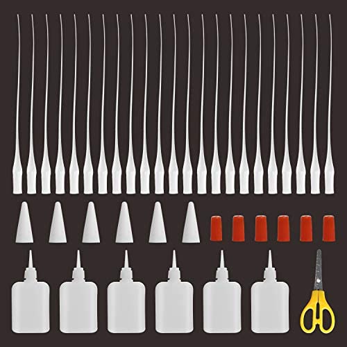BAPHILE 300PCS CA Glue Micro-Tips,Glue Extender Precision Applicator with Glue Bottle for Hobby, Crafting, Lab Dispensing,Adhesive Dispensers Elmers Glue