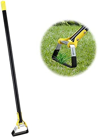 Bird Twig Stirrup Hoe Garden Tool – Scuffle Loop Hoe for Effective Preventing Weeds, 54 Inch Stainless Steel Adjustable Long Handle Weeding Hoe for Average & Tall Gardeners – Black
