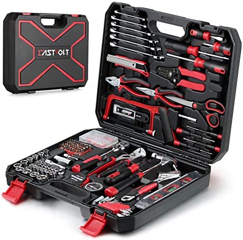 Eastvolt 218-Piece Household Tool kit,Auto Repair Tool Set, Tool kits for Homeowner, General Household Hand Tool Set with Hammer, Plier, Screwdriver Set, Socket Kit, with Carrying Tool Box, EVHT21801
