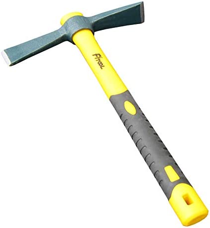 Forged Adze Hoe, Weeding Mattock Cutter, Pick Axe 15-Inch, One Piece Intact Drop Forged, Plastic Coated Fiberglass Handle, 1.5LB