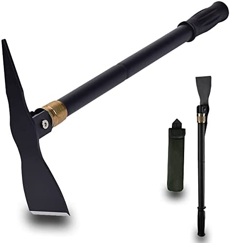 GETYIYI Pickaxe Hoe Gardening Tools Pick Axes for Digging Multi-Function Detachable Camping Tactical Shovel Survival Tools for Outdoor