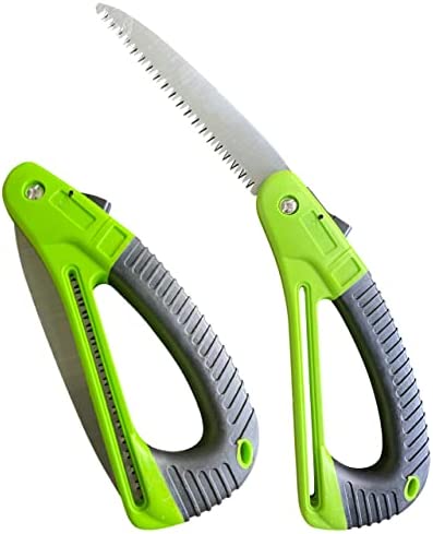 Garden Guru Folding Pruner Saw with Ergonomic Handle & Safety Lock – Non Slip – Rust Resistant Hardened Steel – Professional Grade Sawtooth Blade – for Pruning Trimming Camping Clearing