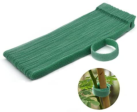 Garden Hook＆Loop Plant Cable Ties, Adjustable Garden Nylon Ties for Supporting Plant and Vines, Multi-functional Garden Ties(50 Pcs, 8 Inch, Green)