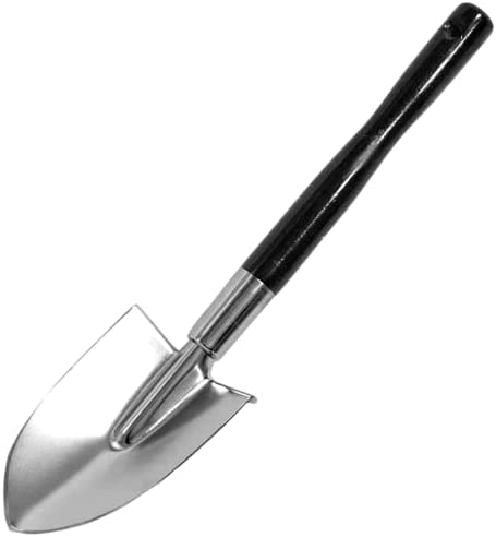Garden Shovel Hand Long Handle 18-1/2″ Heavy Duty Japanese Steel Wood Handle, Made in Japan, Long Handle Garden Trowel Tool for Digging and Transplanting, Silver