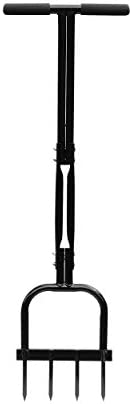 Gardzen Spike Aeration, Heavy Duty Aerator for Compacted Soils and Lawns, 35″ x 11″, Black