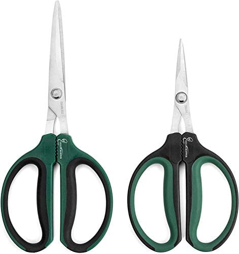 Hydroponic 60mm/40mm 2 pack Bonsai micro tip pruning shears (Stainless Steel) by Yieldcropper