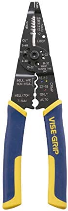 IRWIN Vise-Grip Wire Stripping Tool / Wire Cutter, 8-Inch (2078309), Multicolor
