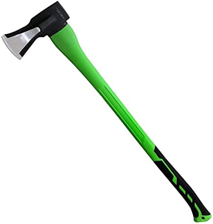 JXE JXO Splitting Axe, 6.7Lbs Camping Outdoor Axe for Firewood Splitting, Forged Carbon Steel Heavy Duty Maul, 33.3″ Fiberglass Shock Reduction Handle with Anti-Slip Rubber Grip