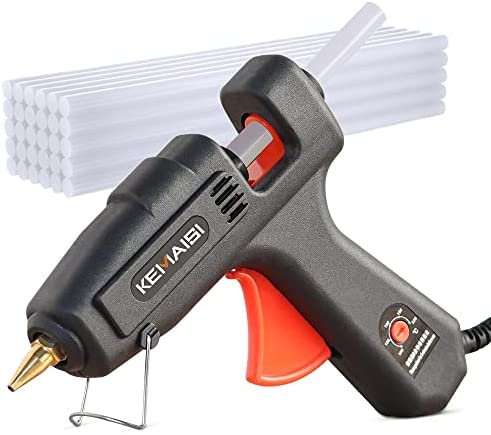 KEMAISI Hot Glue Gun, 100W Full Size Hot Glue Gun kit with 30pcs Premium Hot Glue Sticks, Temperature Adjustable Heavy Duty Hot Glue Gun, Best Large Glue Gun for Crafts