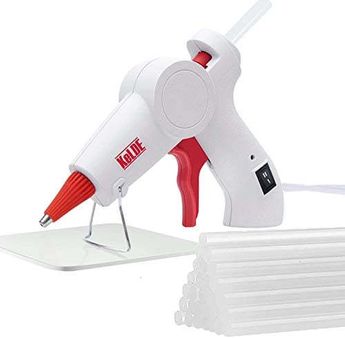 KeLDE Dual Temperature Hot Glue Gun – Mini Size Glue Gun with 25PCS Hot Glue Sticks and Rubber Pad for DIY, Carft Projects and Home Repair, 20Watts