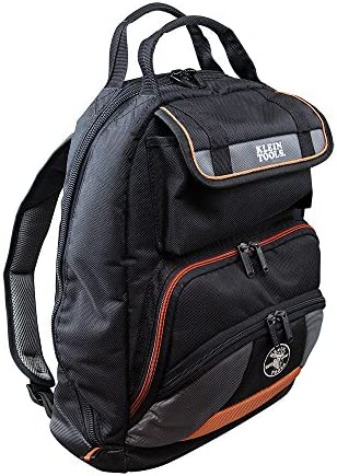 Klein Tools 55475 Tool Bag Backpack, Heavy Duty Tradesman Pro Tool Organizer / Tool Carrier with 35 Pockets for Hand Tools and Gear