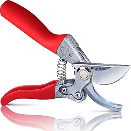 Kynup 8.6″ Gardening Shears, Professional Bypass Pruner Hand Shears, Tree Trimmers Secateurs, Hedge & Garden Shears, Clippers for Plants, Gardening, Trimming, Garden Tools (Red)