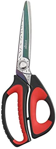 LIVINGO 10” Multipurpose Heavy Duty Scissors, Premium Titanium Coating Forged Stainless Steel Tool Industrial Shears for Household Pruning, Gardening, Fabric