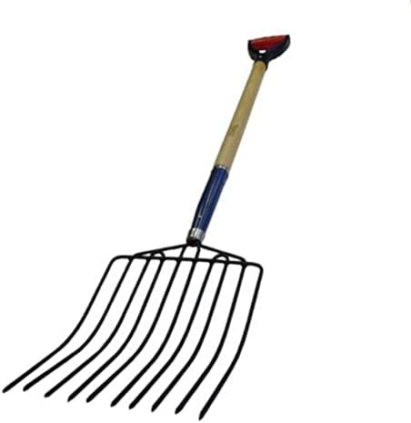 Lavo Home 30 Inch Manure Compost Mulch Bedding Fork 10 Tine Hardwood Handle D-Grip
