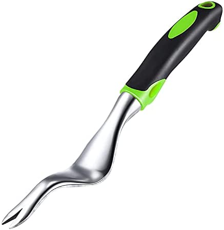 OLAMTAI Hand Weeder Tool with Ergonomic Handle, Stainless Manual Garden Weeding Tools, Gardening Weed Puller Bend-Proof for Plant, Garden Lawn, Farmland Transplant, Flower and Vegetable Care – Green