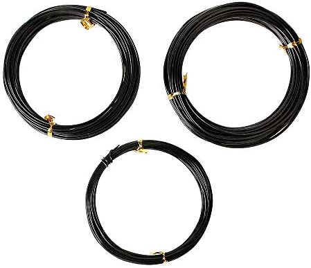 Quality Black Long Lasting Bonsai Training Wire Set of 3 Sizes – 1.0mm, 1.5mm, 2.0mm (32 Feet Each Size)
