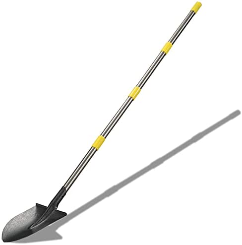 Shovels for Digging, 72 Inch Long Adjustable Handle Round Point Spade Shovel with Stainless Steel Pole for Farming, Yard Work, Land Management, Gardening and Outdoor