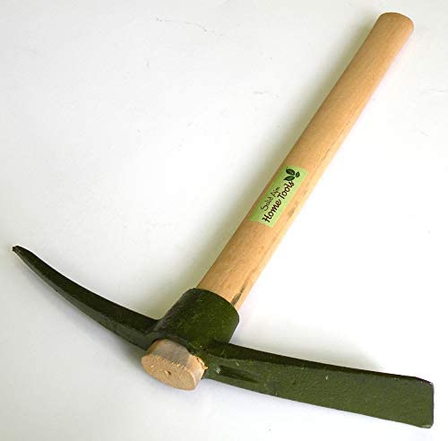 Solid Aim Tools Ergonomic Heavy Duty Hand-Held Portable Garden Pick Mattock , All Forged #65 Thickness Steel Construction, Professional Pick Mattock Classic Digging Tool,Great for Cultivating and Weeding – Pickaxe with Hard Wooden Handle ! Overall in Length 14.5″ ( Blade Size 1.75″ x 11.75″ )