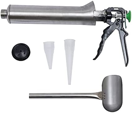 Stainless Steel Hand Caulking Guns, Grouting Tool Cement Grout Mortar Caulk Pointing Grouting Gun, Mortar Pointing Grouting Gun Cement Spray Applicator Tool with Nozzle