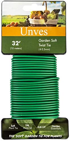 Unves Green Plant Ties, Reusable Garden Ties for Plants – Soft Twist Tie for Support Vines Stems & Stalks Garden Ties for Potted Plants Tomatoes Roses Organizing(32.8′)