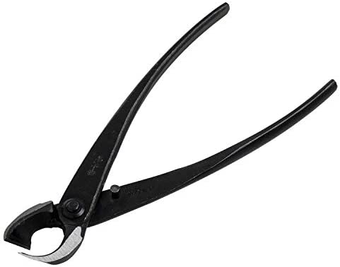 Wazakura Hand Forged Bonsai Concave Branch Cutter, Made in Japan 8inch(200mm), Japanese Gardening Tools, Straight Edge Black