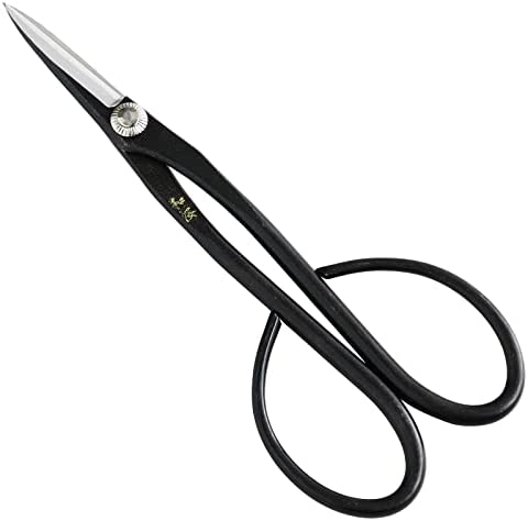 Wazakura Stainless Steel Series Traditional Bonsai Scissors, Made in Japan 7 in (180 mm), Hasami Pruning Shears, Professional Garden Tools (Traditional Stainless Steel)
