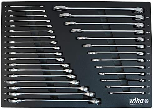 Wiha 30492 | 31 Piece Combination Wrench Tray Set – SAE and Metric