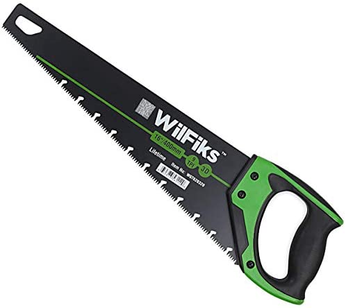 WilFiks 16” Pro Hand Saw, Perfect for Sawing, Trimming, Gardening, Pruning & Cutting Wood, Drywall, Plastic Pipes & More, Razor Sharp Blade, Comfortable Ergonomic Non-Slip Handle