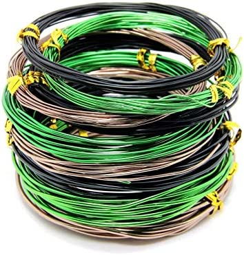 YOURSEE 9 Rolls Bonsai Wires, Anodized Aluminum Bonsai Training Wire with 3 Colors (Black, Brown, Green) and 3 Sizes (1.0 mm, 1.5 mm, 2.0 mm), Total 147 Feet