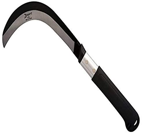 Zenport K310 Brush Clearing Sickle with Carbon Steel Blade and Aluminum Handle, 9″, 9″, Black