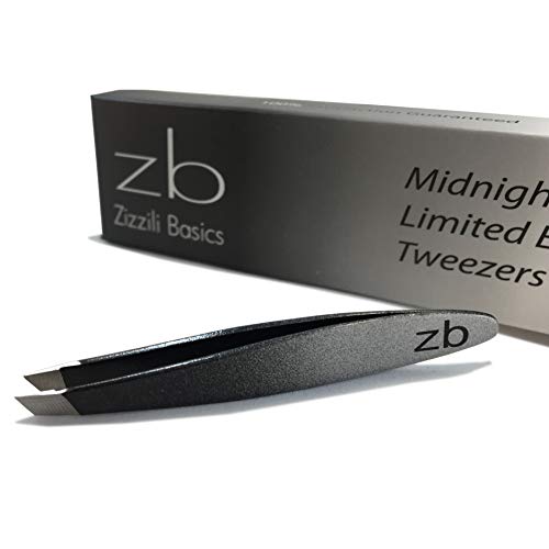 Zizzili Basics Mini Slant Tweezers – Best Tweezers for Eyebrow, Facial Hair Removal and your Precision Needs (Midnight Ombre)