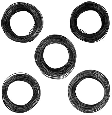 niCWhite Bonsai Wire 5pack Bonsai Tree Training Wires Anodized Aluminum Crafting DIY Wires Ties for Crafts Making,Size 1.0mm/1.5mm/2.0mm/2.5mm/3mm(Each Size 50g) (Black)