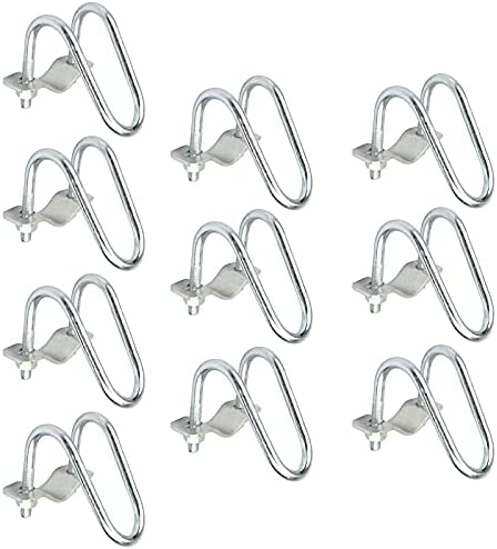 10 PCS Cross-Connector Vertical Pipe Clip Cross Tube Buckle Steel Pipe Connector Fixator for Farm, Greenhouse Awning Frame Top Rail Fence Scaffolding Piping, Max Clampable Tube Dia 1 1/4″