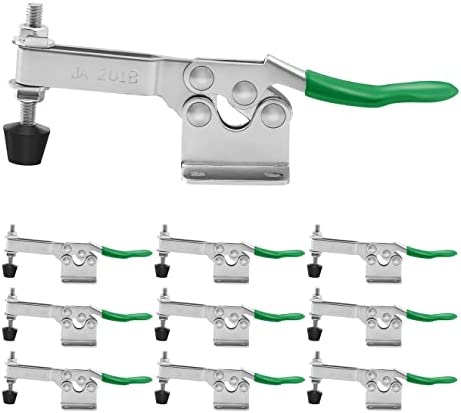 10 Pack Cam Lever Hold Down Clamp,201B Clamps for Woodworking,220 Lbs Large Toggle Clamp,Quick Release Clamps Heavy Duty for Lever Clamp,Vertical Clamp,Drill Press Clamp for Welding & Mechanic-SKYCY