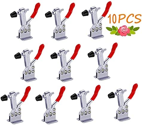10 Pack Hold Down Toggle Clamps Woodworking,201B Clamps Hand Tool 200Lbs Holding Capacity Antislip Horizontal Quick Release Heavy Duty Toggle Clamp Tool