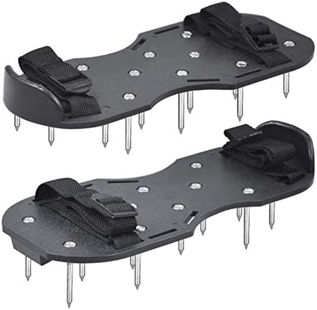 Lawn Aerator Shoes,Geevorks Manual Lawn Aerators Heavy Duty,Aerating Lawn Sandals for Lawn Care, with 26 Steel Metal Spikes,1 Pair