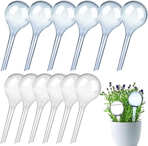Uoeo 12 Pack Plant Watering Globes Automatic Watering Globes Plant Self Watering Bulb Waterer Automatic Watering System (6 White 6 Blue)