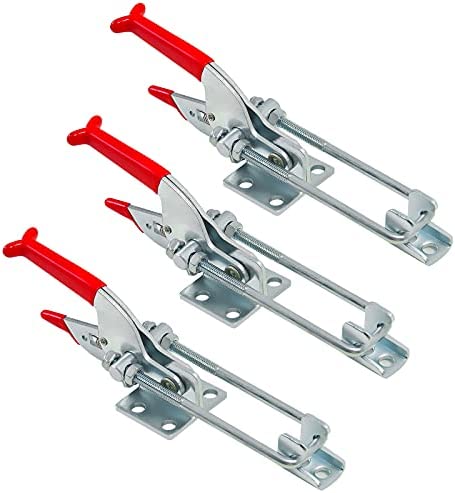3-Pack 2000lbs Capacity Heavy Duty Toggle Clamps Adjustable Latch U Bolt Self-lock Toggle Latch,Tire Carrier Latch(431).Pull Latch & Draw Latch for Trailer Latch,Lid Latch,Metal Door latches Hardware.