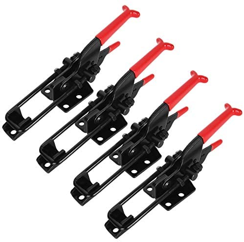 4 Pack Black Toggle Latch Clamp Self-Lock Adjustable Toggle Clamp 700LBS Holding Capacity Heavy Duty Toggle Latch Hasp Clamp For Door, Box Case Trunk, Quick Release Smoker Pull Latch (GH-431)