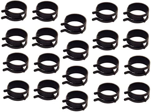 5/8 O.D. Inch Spring Action Hose Clamps Gray 20 Pack