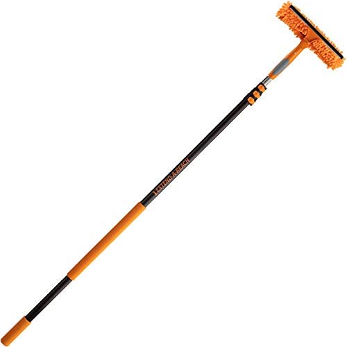 7-30 ft Window Washing Squeegee Kit with Extension Pole (36+ Foot Reach) // Window Cleaning Tool & Window Washer Combo with Telescopic Extension Pole // Best Indoor Outdoor Window Washing Equipment