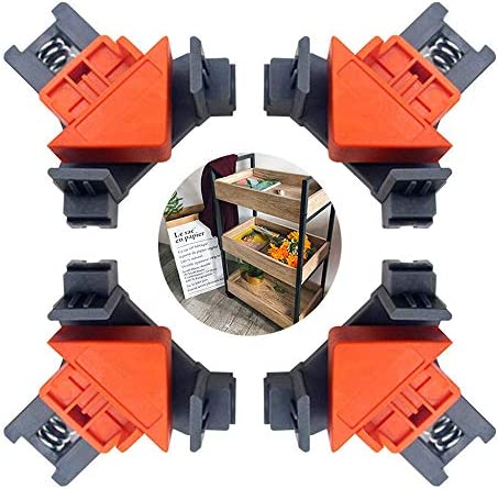 90 Degree Corner Clamps for Woodworking – 4PCS Angle Clips for Wood-Working | Welding | Photo Framing | Drilling | Cabinets – Pro Right Angle Clamp Set of 4