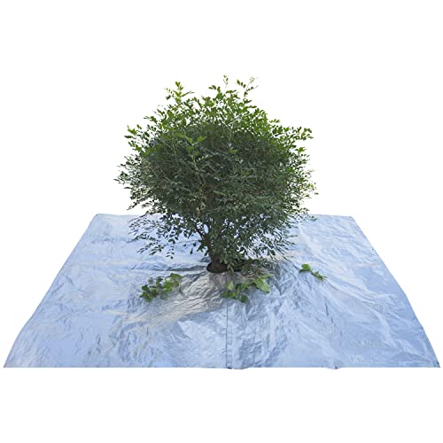 9’x8′ Landscape Pruning Tarp Waterproof Shrub Trimming Tarps,Fasten Around Trees and Shrubs to Catch Leaves Trimmings Fruits Pollen and Other Messy Foliage(24 inch Hole)