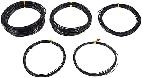 AOKEN 5 Rolls Bonsai Wires 5 Sizes of 1mm, 1.5mm, 2mm, 2.5mm, 3mm, Anodized Aluminum Bonsai Training Wire for Bonzai Trees Indoor