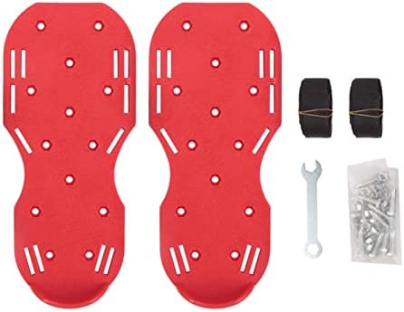 BYyushop Lawn Nail Sandals 1 Set Excellent Convenient Easy Assembly Manual Lawn Aerator Shoes Red